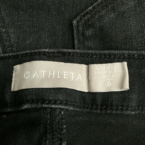 Athleta Sculptek Jeans Black Ultra Skinny Moto Zip Hem 6 - Picture 5 of 12